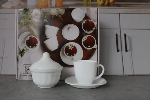 Tea 14 pcs set Square White 1/4