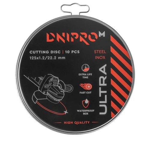Круг отрезной по металлу "DNIPRO-M" ULTRA 125 1,2 22,2 BOX (10 шт.)
